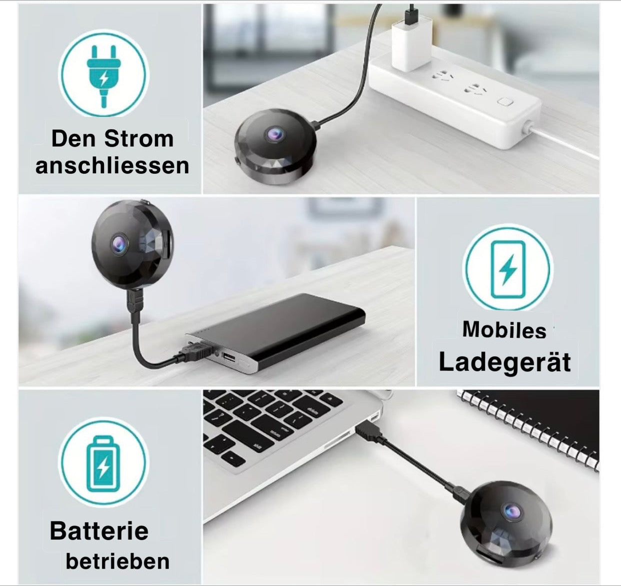 Kabellose Mini-WLAN Überwachungskamera mit Nachtsicht